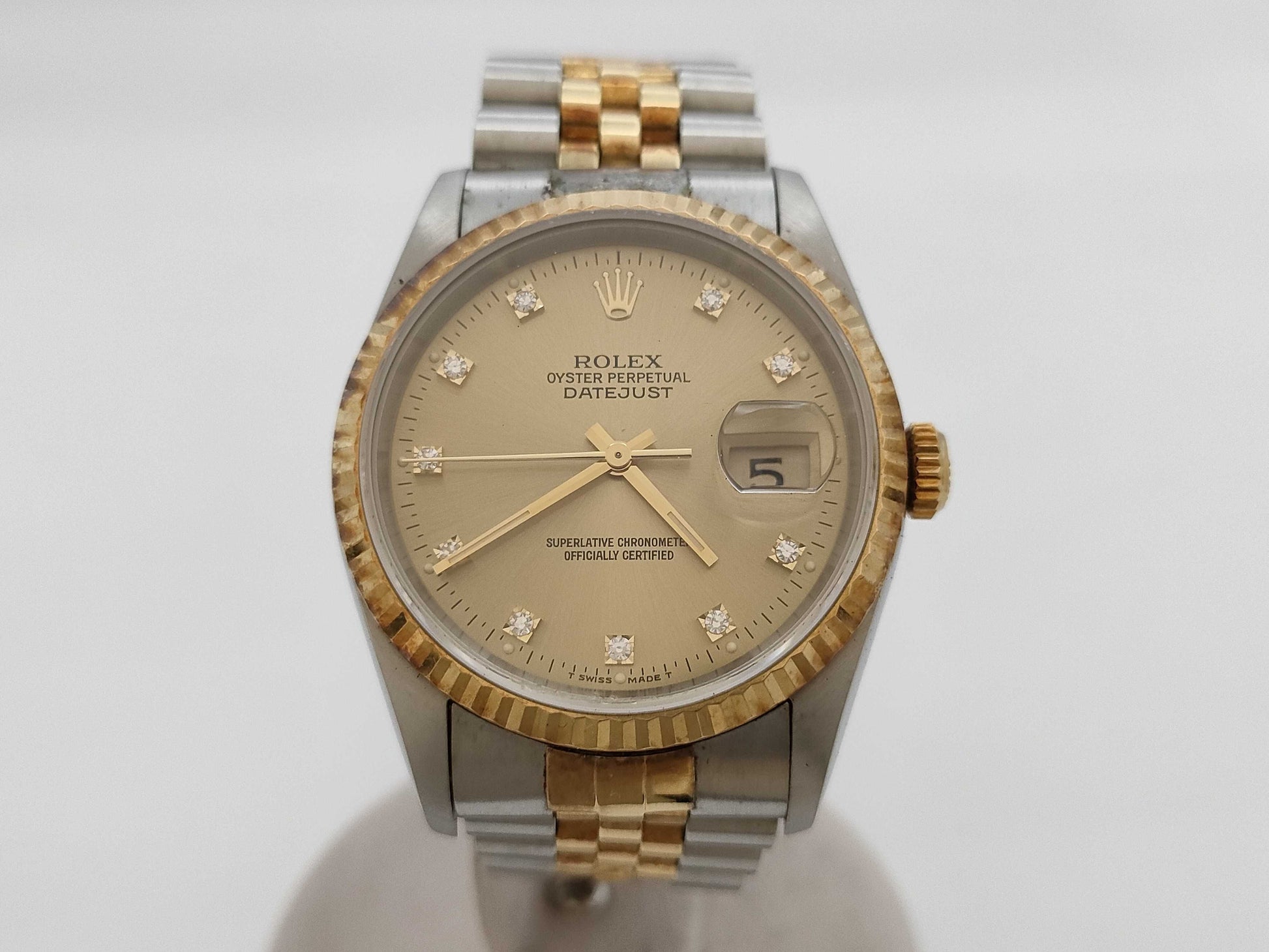 ROLEX 16233G S595661 Champagne Dial Jubilee Boys Watch