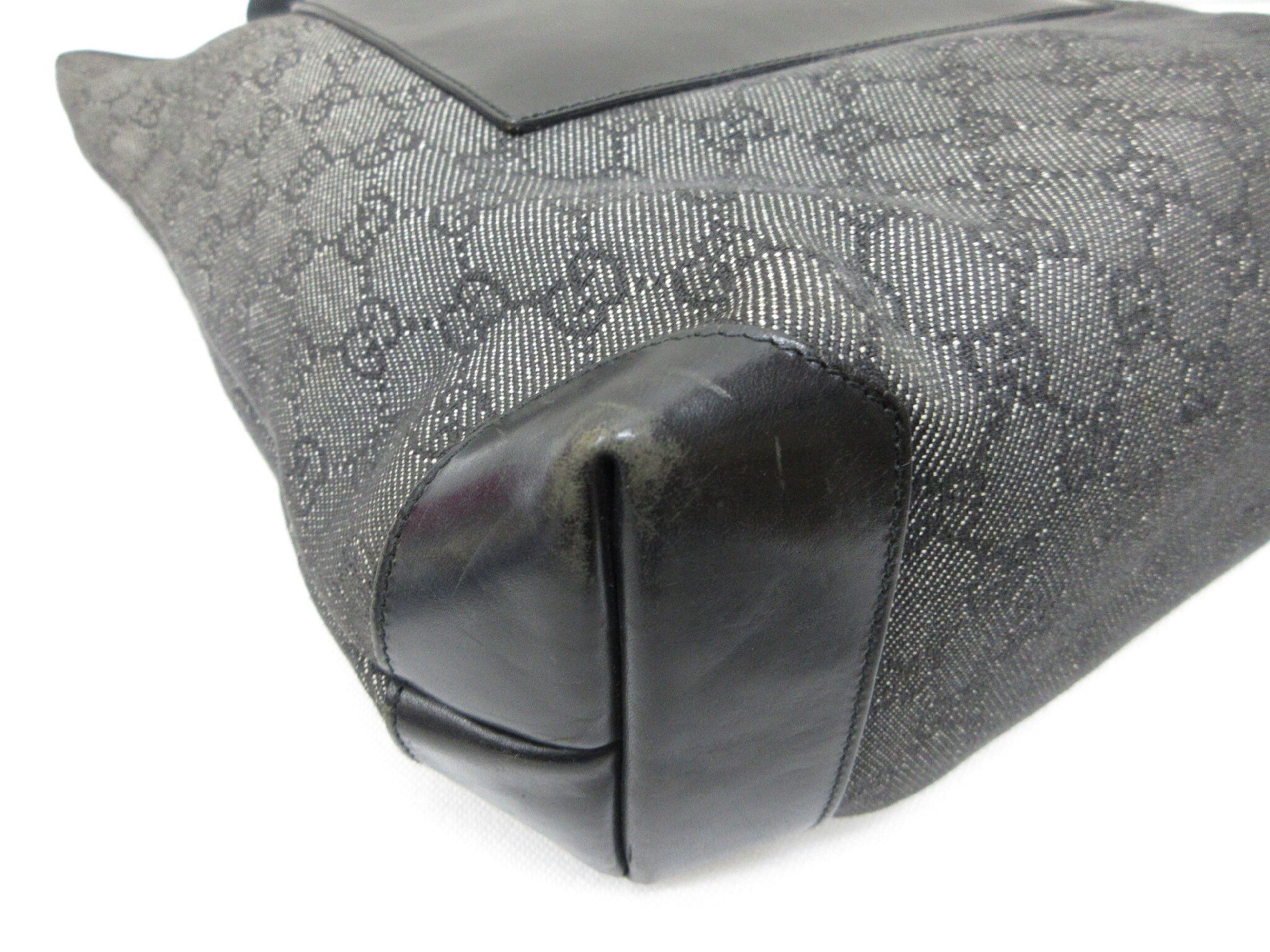 GUCCI Gucci GG Canvas Shoulder Bag Shoulder Tote Leather Black 28892 Tote Bag