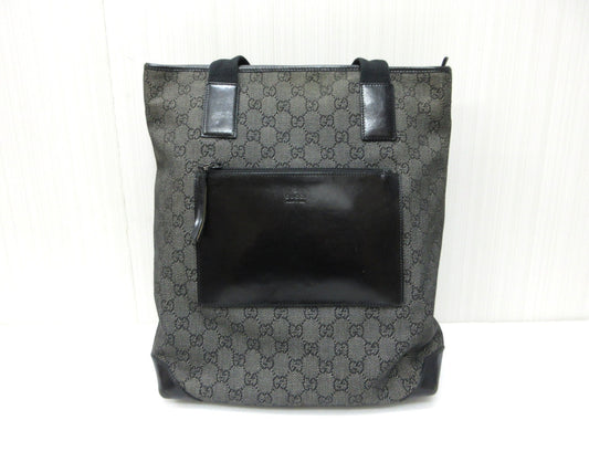 GUCCI Gucci GG Canvas Shoulder Bag Shoulder Tote Leather Black 28892 Tote Bag
