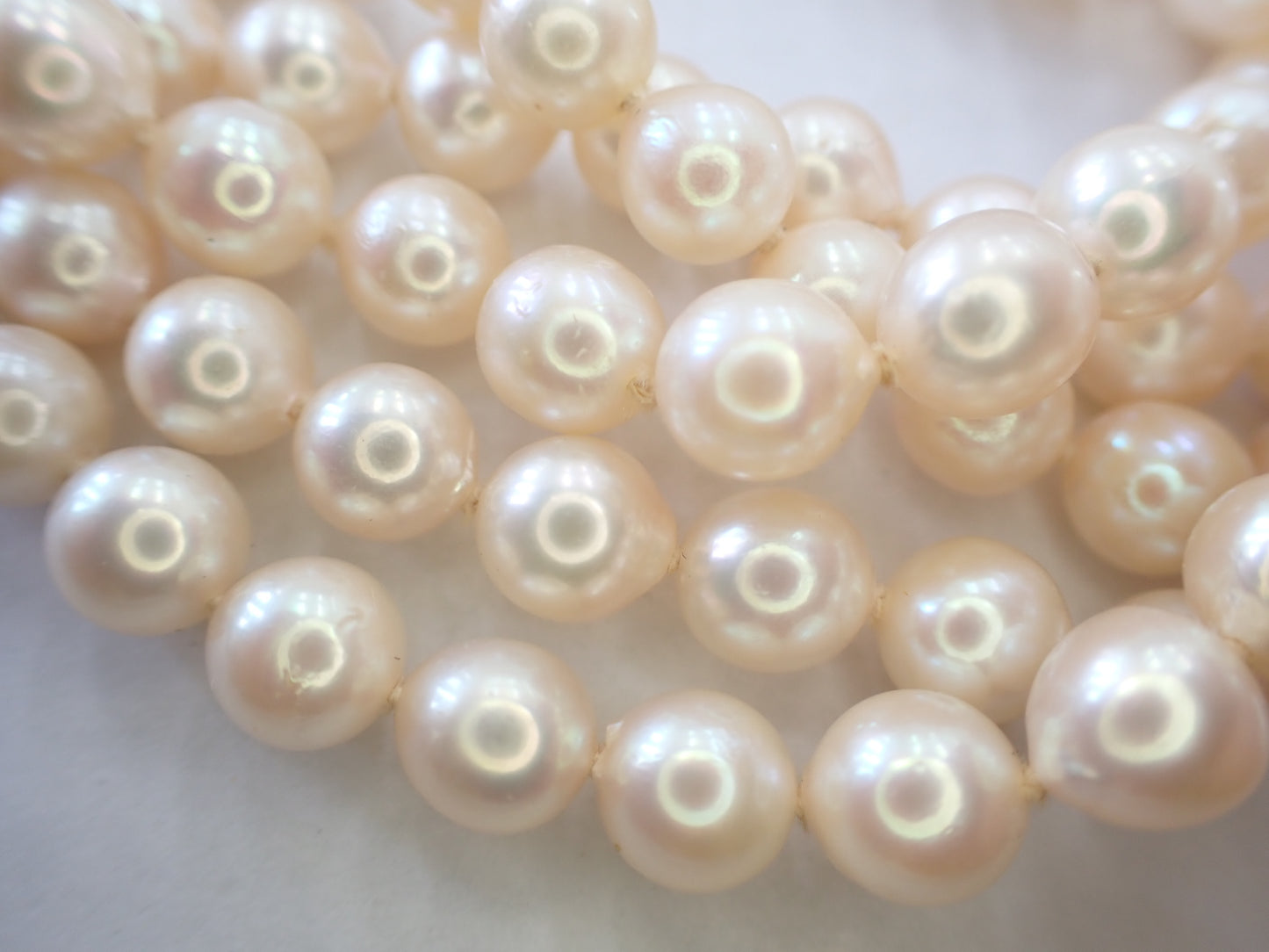 Long Semi-Round Pearl Diameter Approx. 6.5-7.0mm SV 63.2g Necklace 