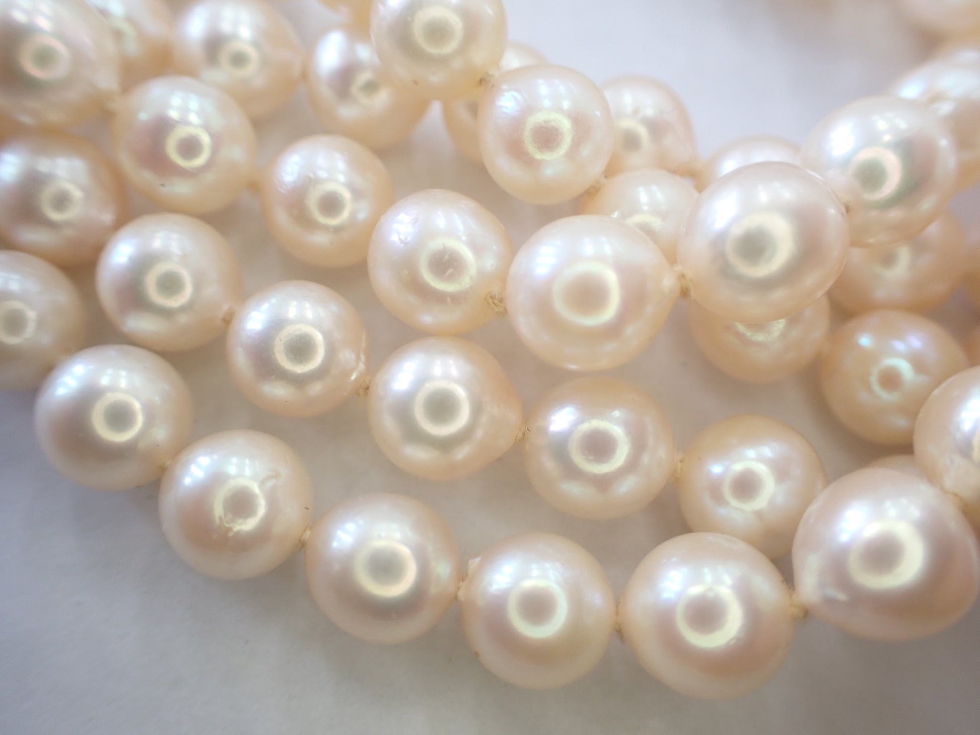 Long Semi-Round Pearl Diameter Approx. 6.5-7.0mm SV 63.2g Necklace 