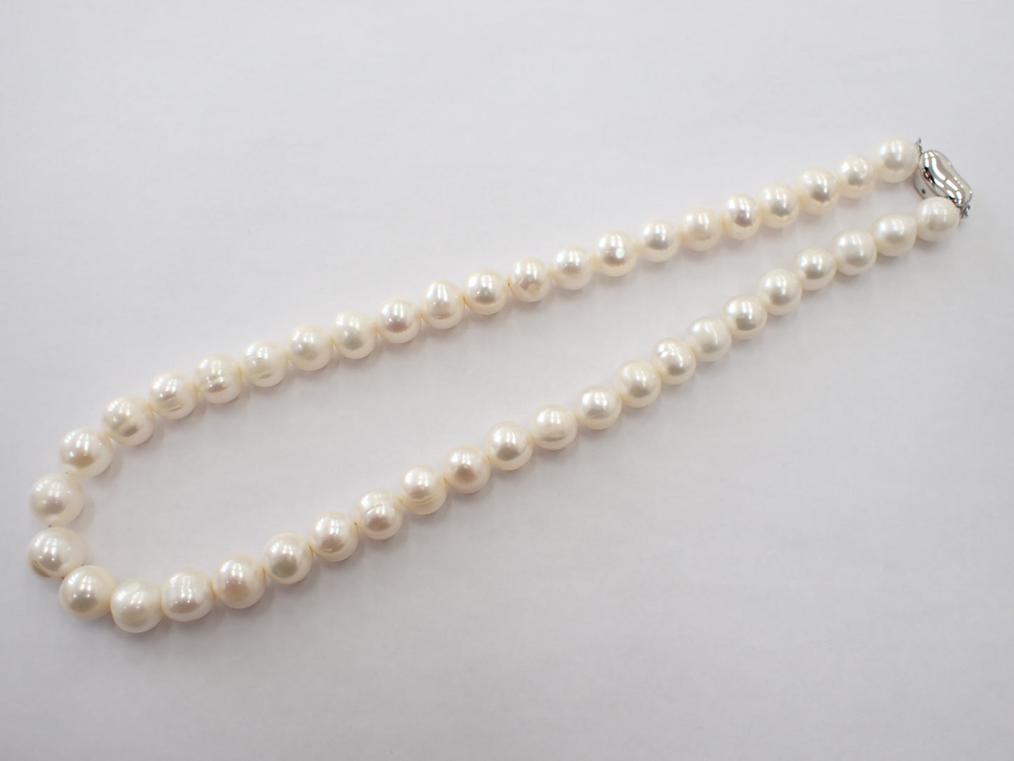Semi-round pearl diameter approx. 9.6-10.3mm SV 61.8g Necklace 