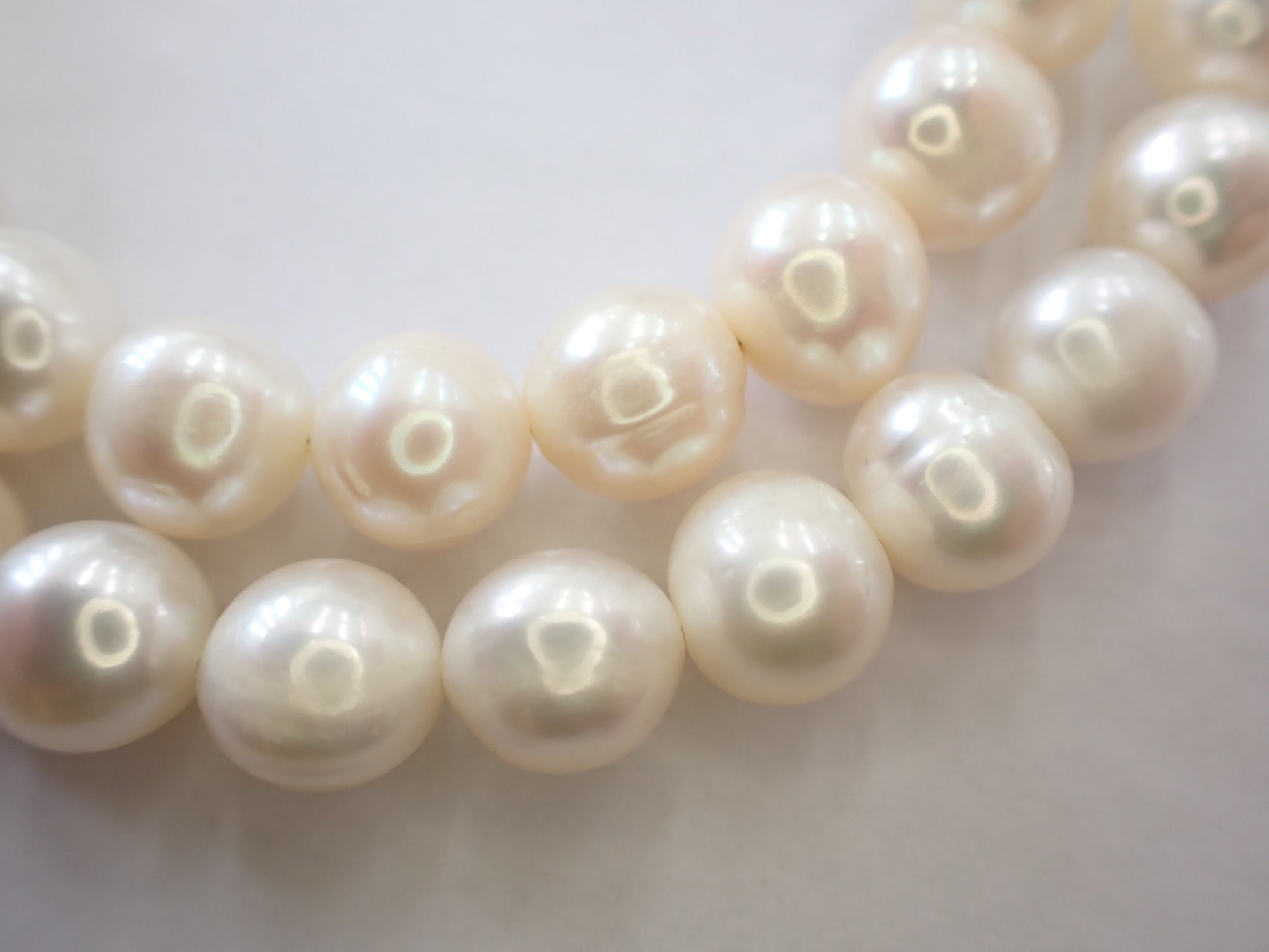 Semi-round pearl diameter approx. 9.6-10.3mm SV 61.8g Necklace 