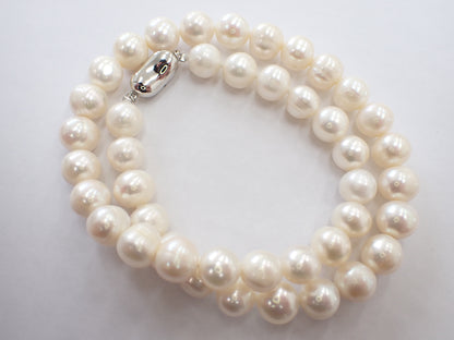 Semi-round pearl diameter approx. 9.6-10.3mm SV 61.8g Necklace 
