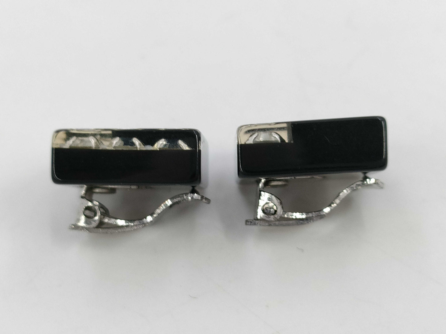 CHANEL Coco Mark Square Rhinestone Earrings Rice Earrings