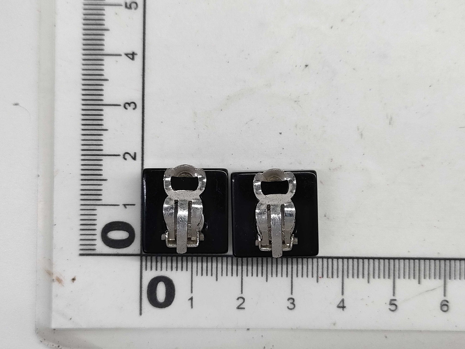 CHANEL Coco Mark Square Rhinestone Earrings Rice Earrings