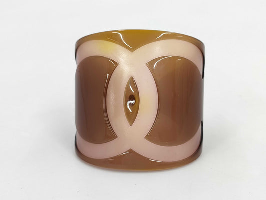 CHANEL Coco Mark Open Bangle Rice Bracelet Bangle