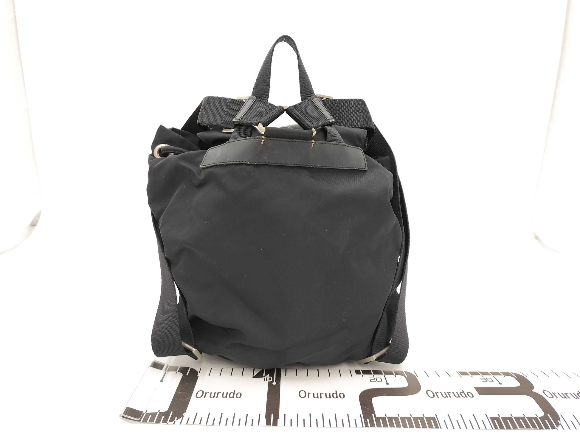 PRADA Triangle Logo Backpack Black Rucksack