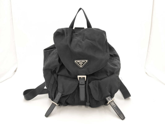 PRADA Triangle Logo Backpack Black Rucksack