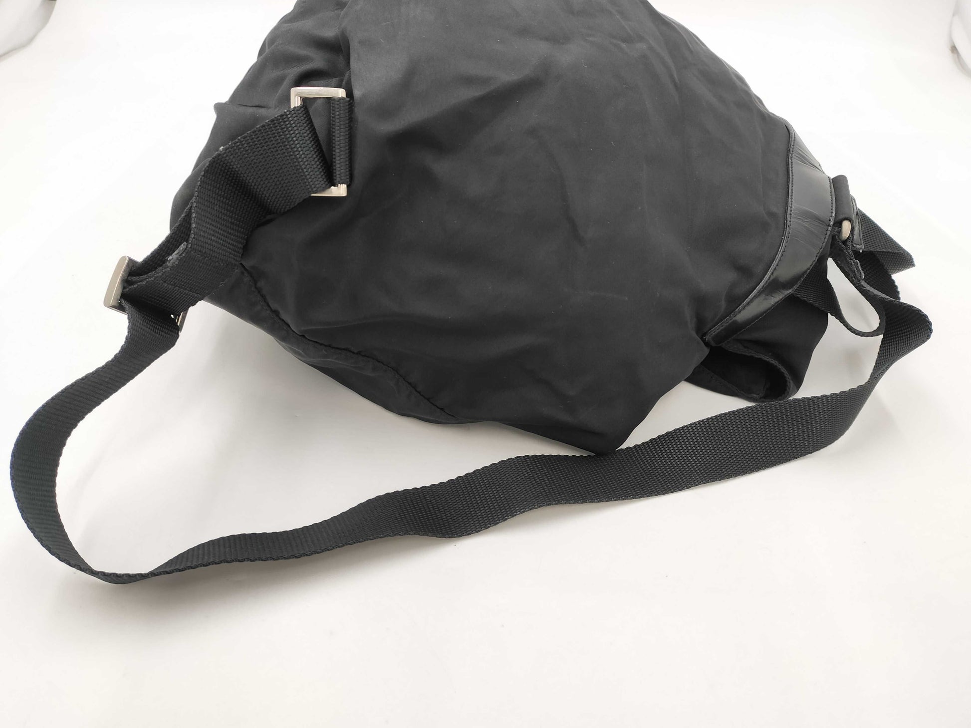 PRADA Triangle Logo Backpack Black Rucksack