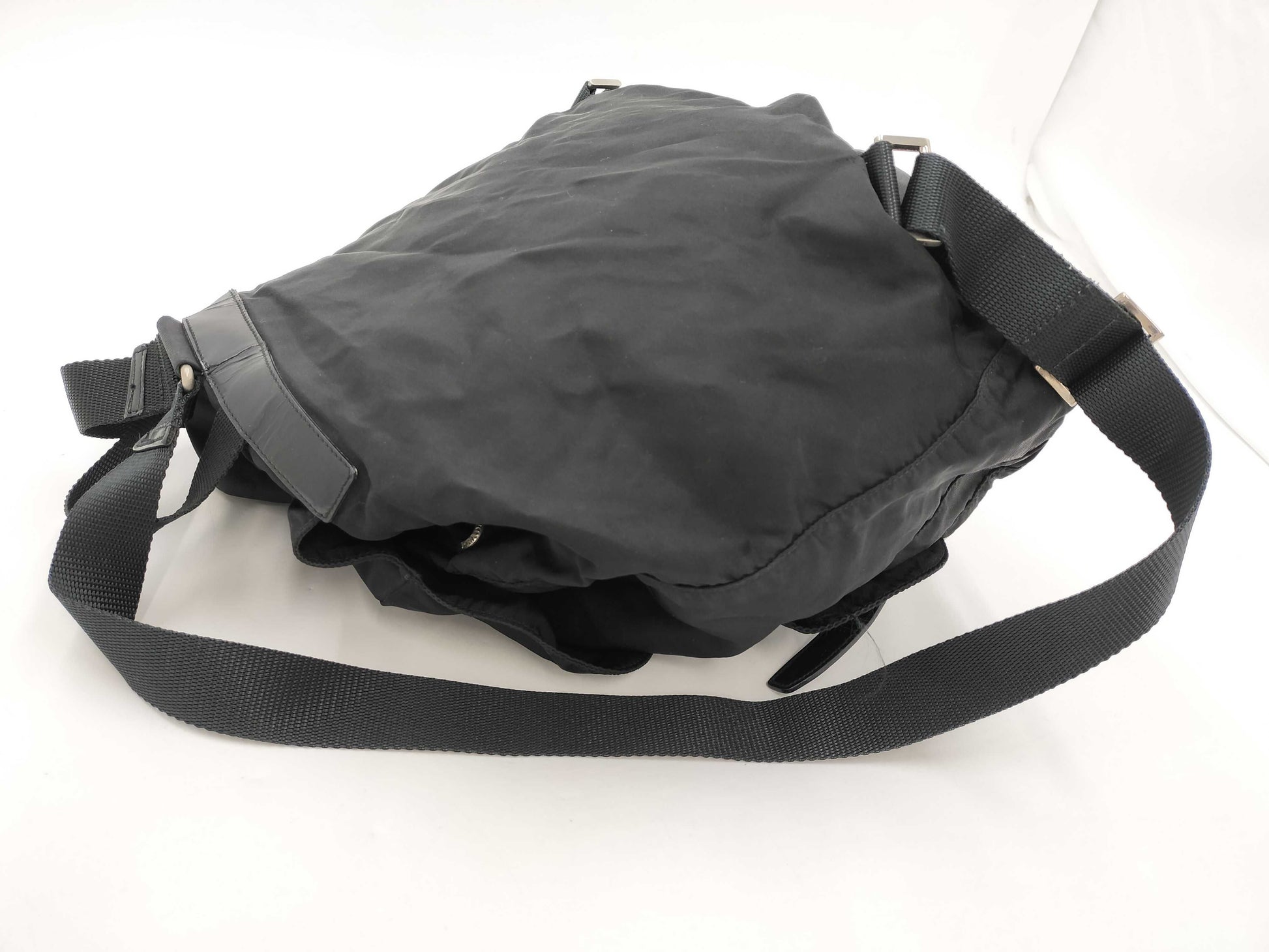 PRADA Triangle Logo Backpack Black Rucksack