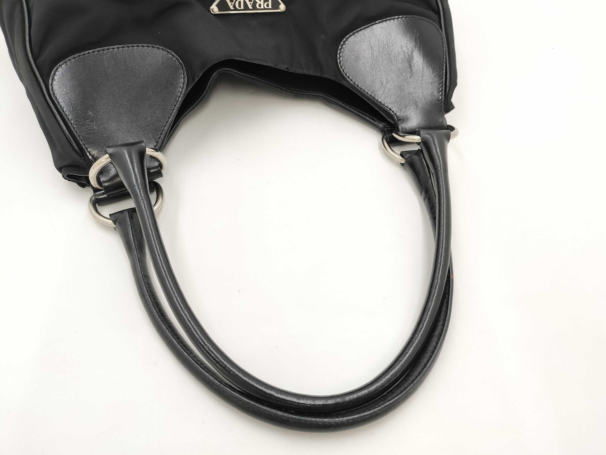 PRADA Triangle Logo Handbag Black Bag