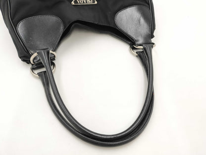 PRADA Triangle Logo Handbag Black Bag