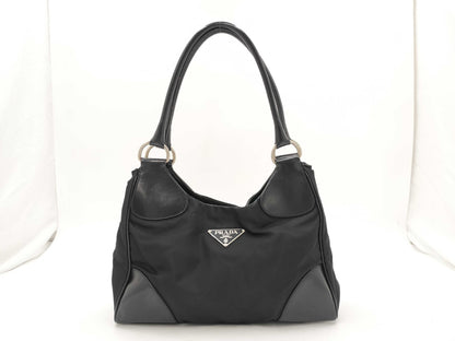 PRADA Triangle Logo Handbag Black Bag