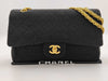 CHANEL Chain Cotton Jersey Black Shoulder Bag