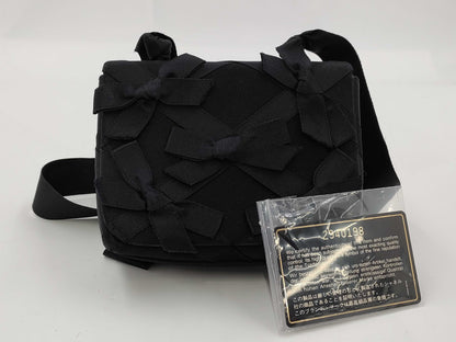 CHANEL Shoulder Satin Ribbon Black Shoulder Bag