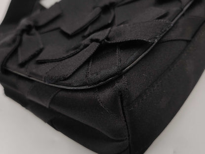 CHANEL Shoulder Satin Ribbon Black Shoulder Bag