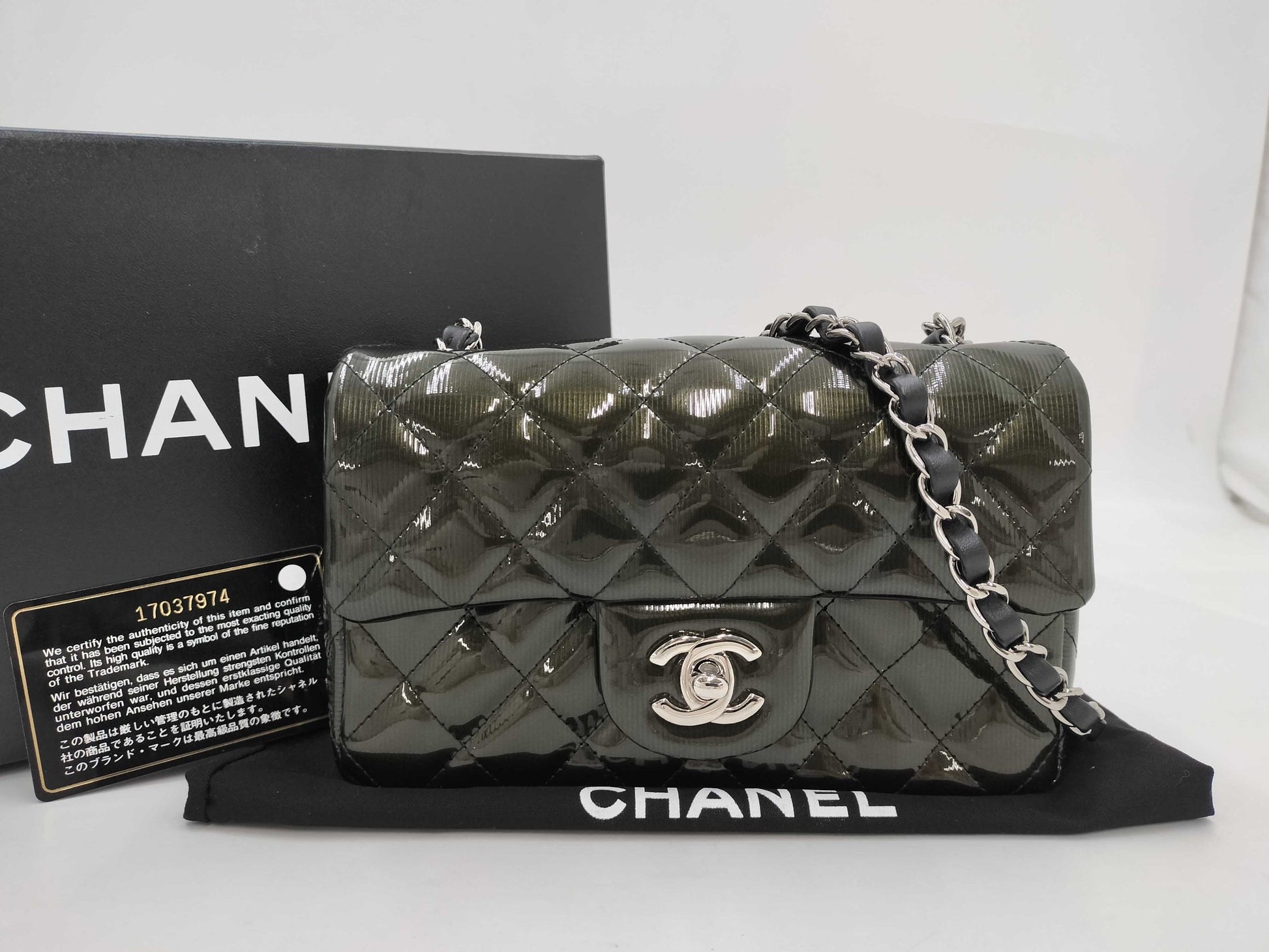 CHANEL Chain Enamel Shoulder Bag