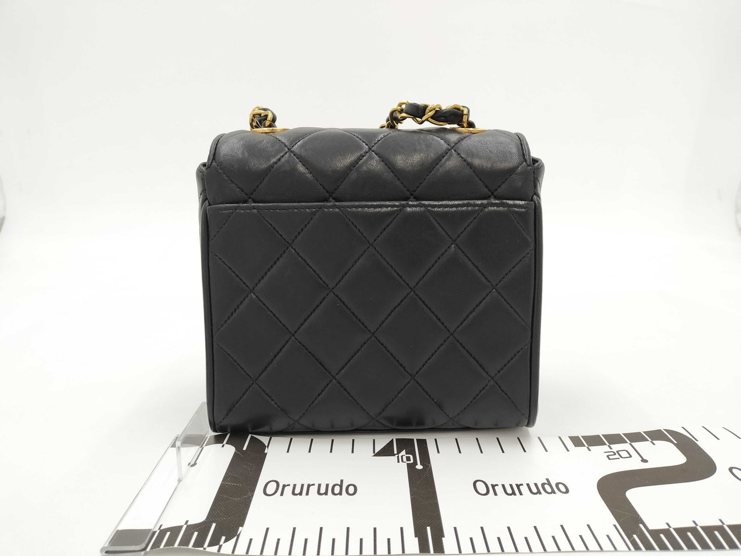 CHANEL Lambskin Black Square Shoulder Bag