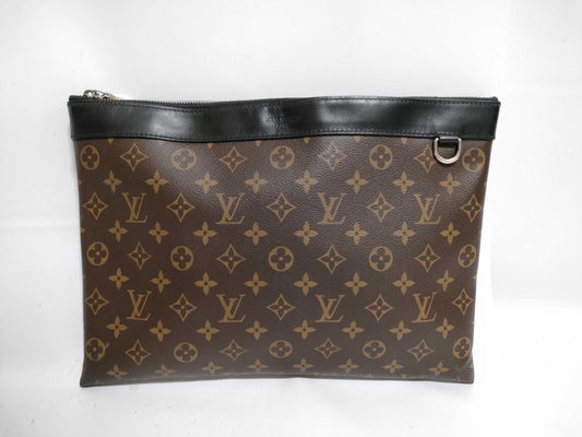 LOUIS VUITTON Monogram LV Macassar Pochette Discovery Clutch Bag