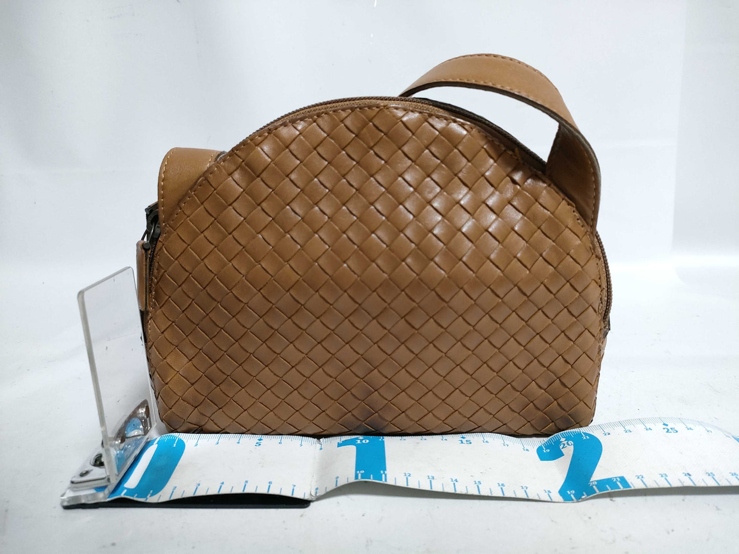 BOTTEGA VENETA Intrecciato Shoulder Bag, Brown, Round