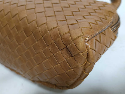 BOTTEGA VENETA Intrecciato Shoulder Bag, Brown, Round