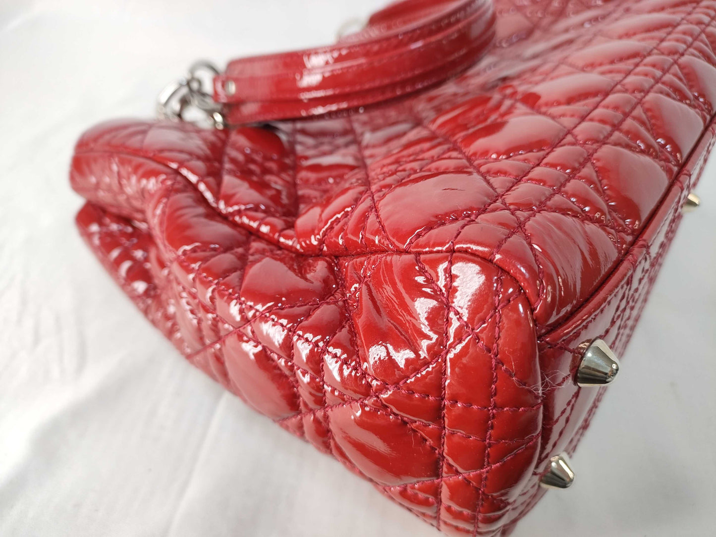 Dior Lady Dior C Dior Lady Dior Enamel Red Handbag