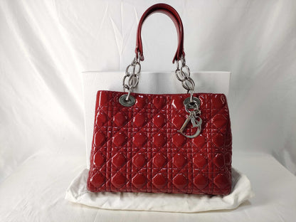 Dior Lady Dior C Dior Lady Dior Enamel Red Handbag