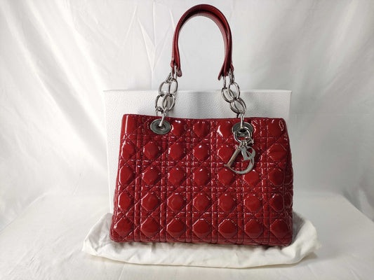 Dior Lady Dior C Dior Lady Dior Enamel Red Handbag