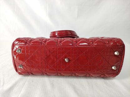 Dior Lady Dior C Dior Lady Dior Enamel Red Handbag