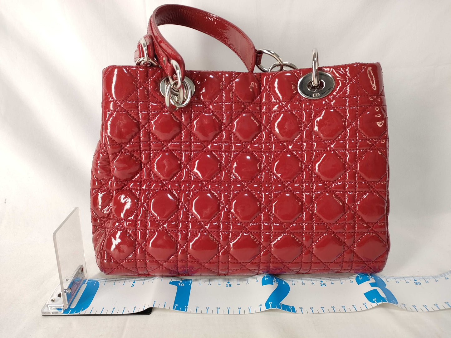 Dior Lady Dior C Dior Lady Dior Enamel Red Handbag