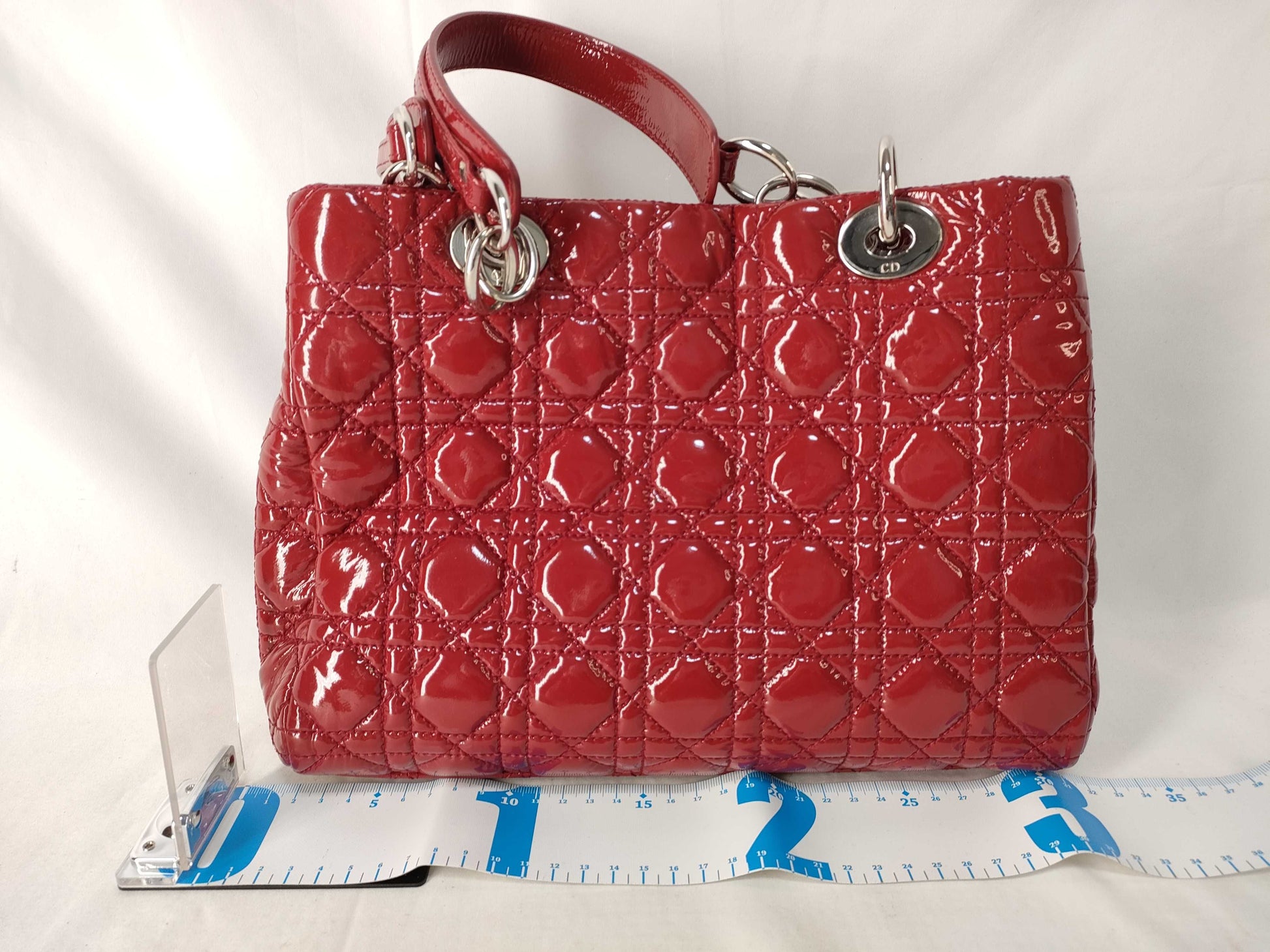 Dior Lady Dior C Dior Lady Dior Enamel Red Handbag