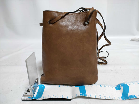 Miu Miu Drawstring Shoulder Bag in Brown Calfskin