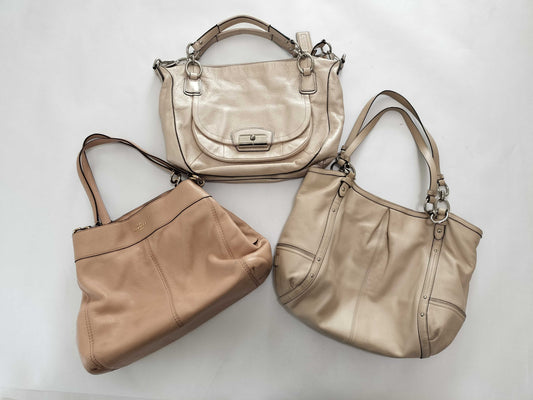 COACH Leather Tote Bag 3-Piece Set Tote Bag