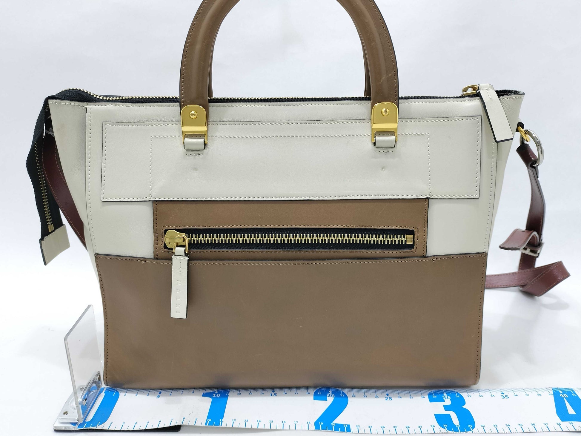 MARNI MARNI Zip 2-Way Leather Tote Bag