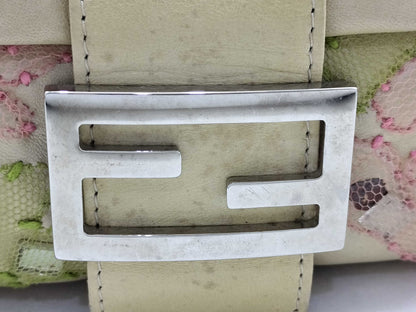 FENDI Mamma Mamma Leather Lace Bijou Shoulder Bag Handbag