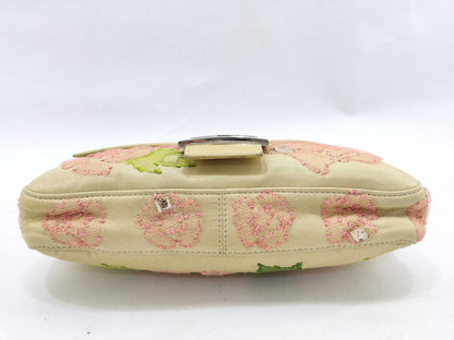 FENDI Mamma Mamma Leather Lace Bijou Shoulder Bag Handbag