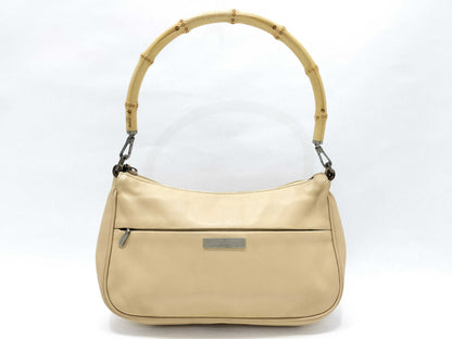 GUCCI Bamboo Bamboo Accessories Pouch Mini Handbag Leather Handbag
