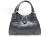JRA Certified LEATHER JEWELS Crystal Reptiles Leather Jewels Crocodile Tote Bag Black Model T Tote Bag