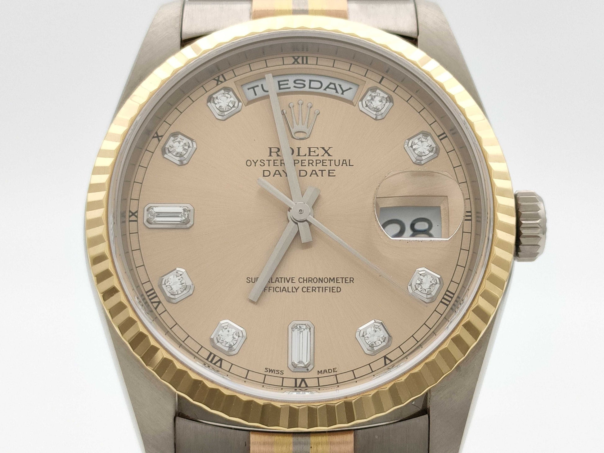 ROLEX 18239BIC A572270 Champagne Toridor K18 Men's Watch