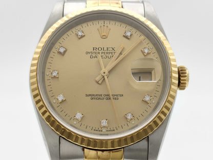 ROLEX 16233G X715573 Champagne Dial Jubilee Bracelet Men's Watch
