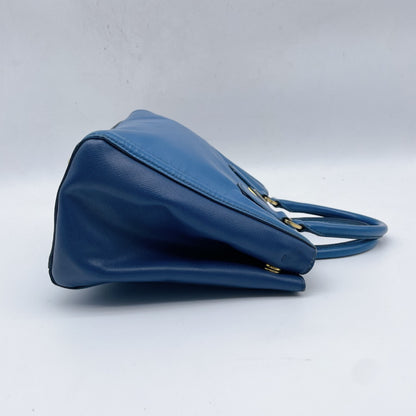 PRADA Saffiano Triangle Logo Bicolor Handbag