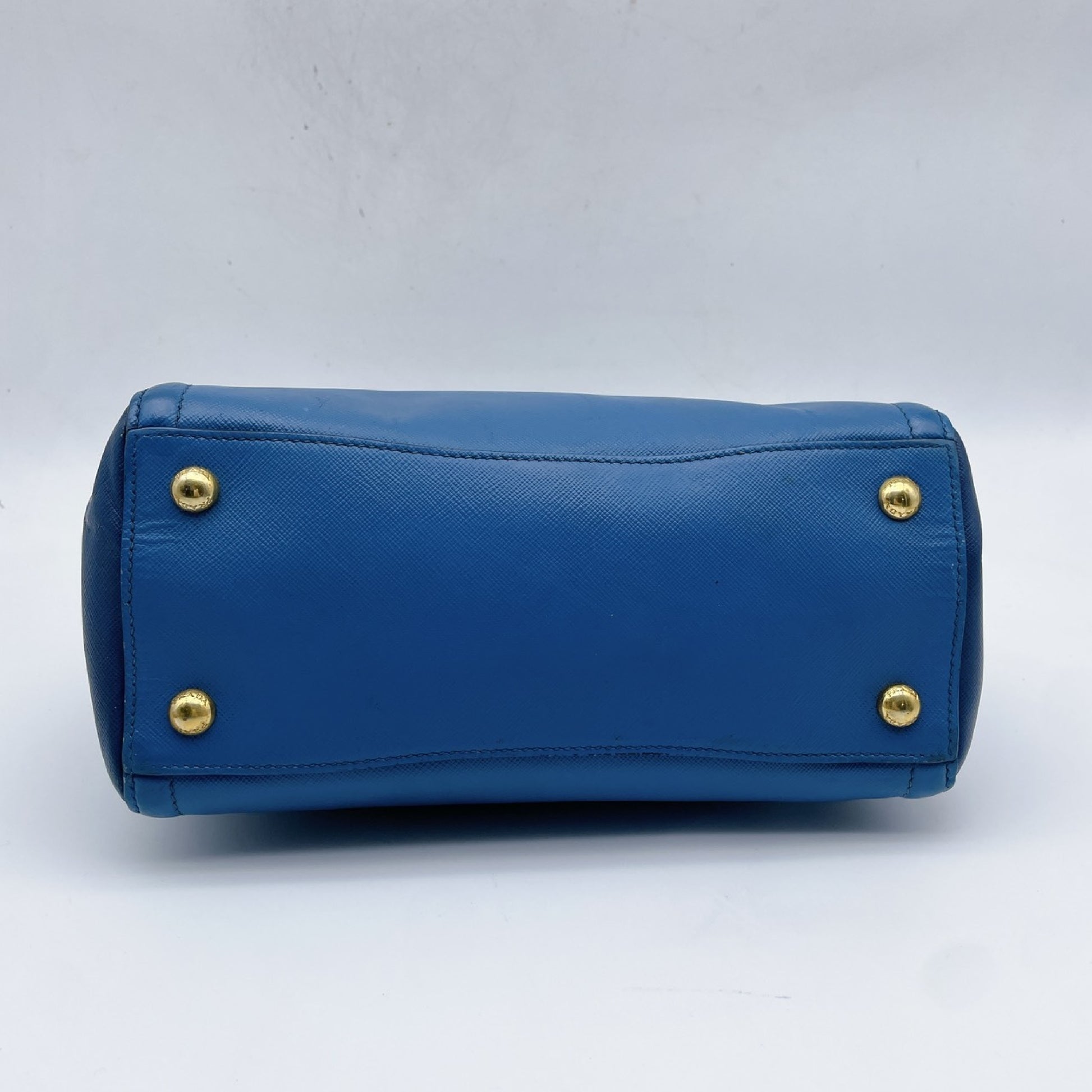 PRADA Saffiano Triangle Logo Bicolor Handbag