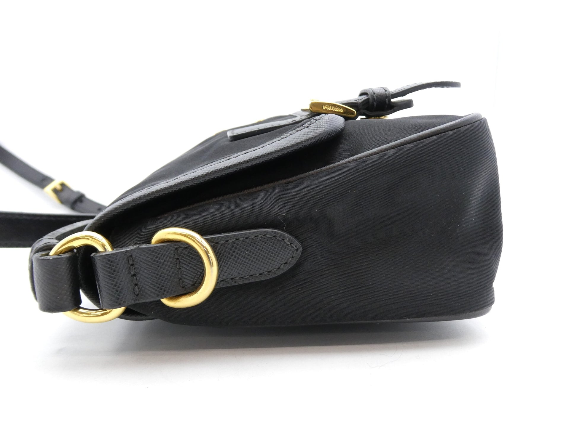 PRADA Logo Nylon Saffiano Shoulder Bag