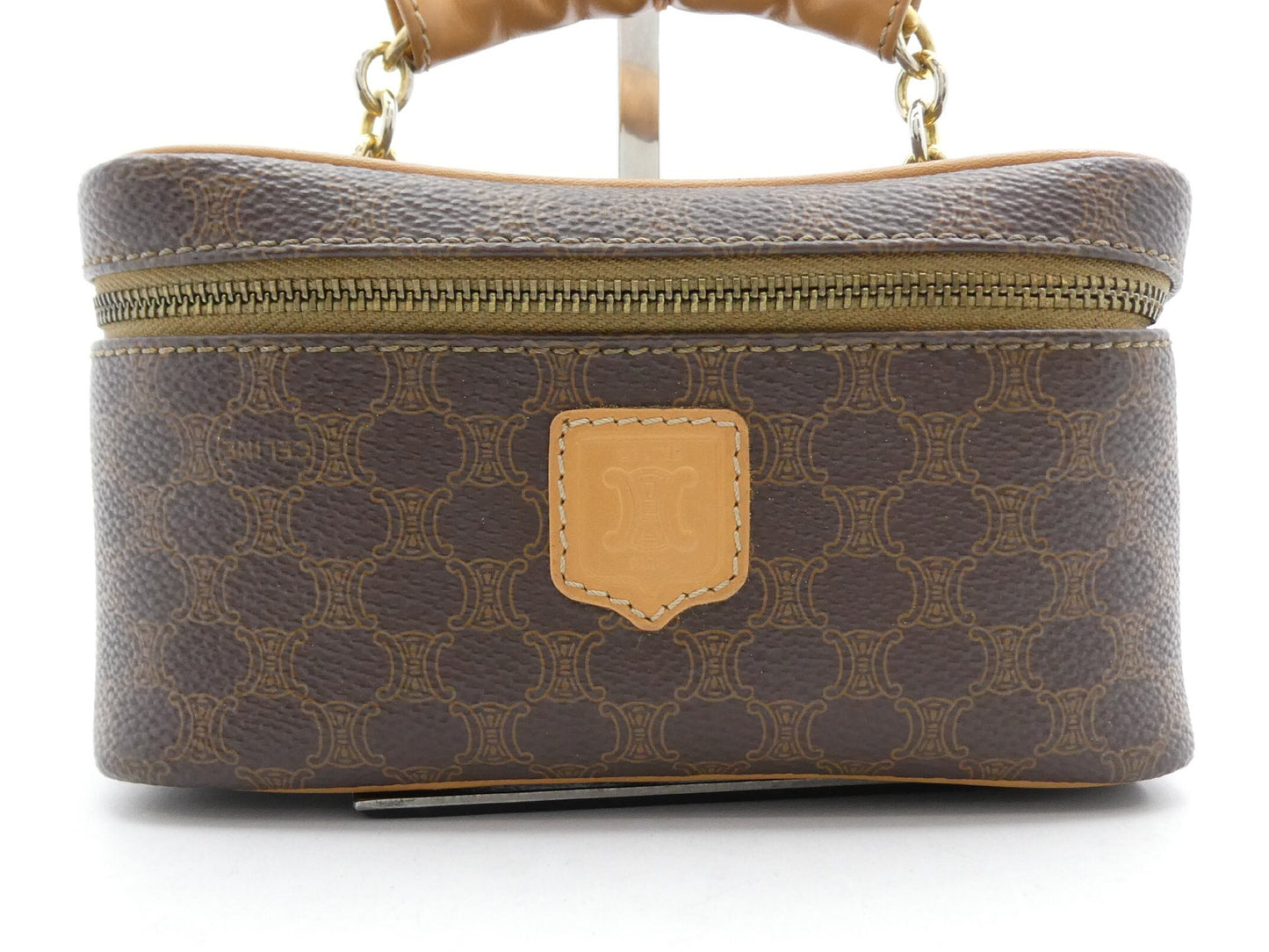 CELINE Macadam Pattern Brazon PVC Leather Vanity Bag