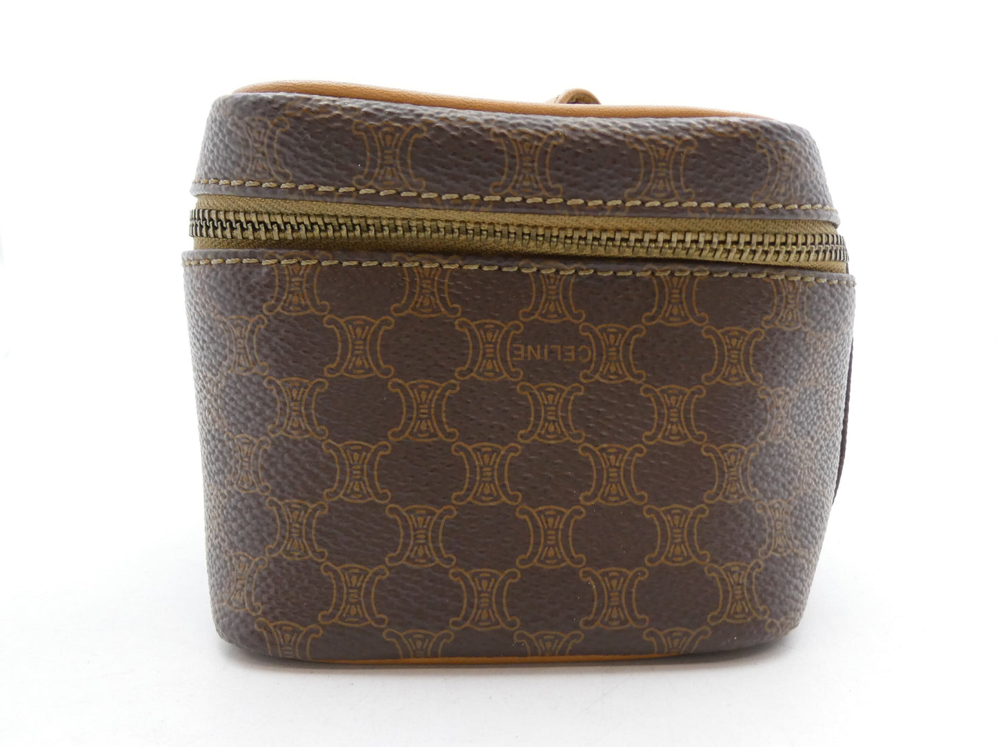 CELINE Macadam Pattern Brazon PVC Leather Vanity Bag