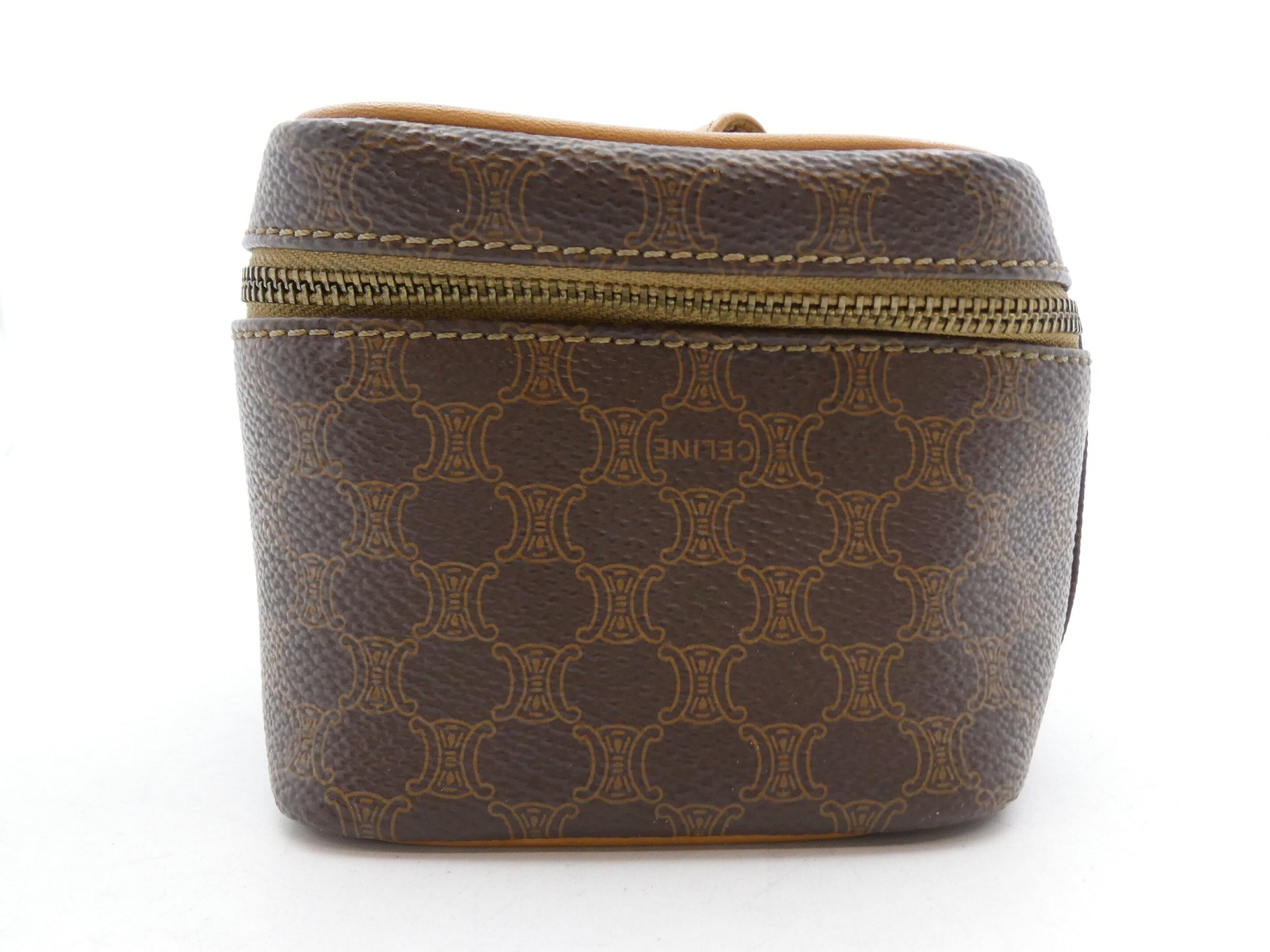 CELINE Macadam Pattern Brazon PVC Leather Vanity Bag