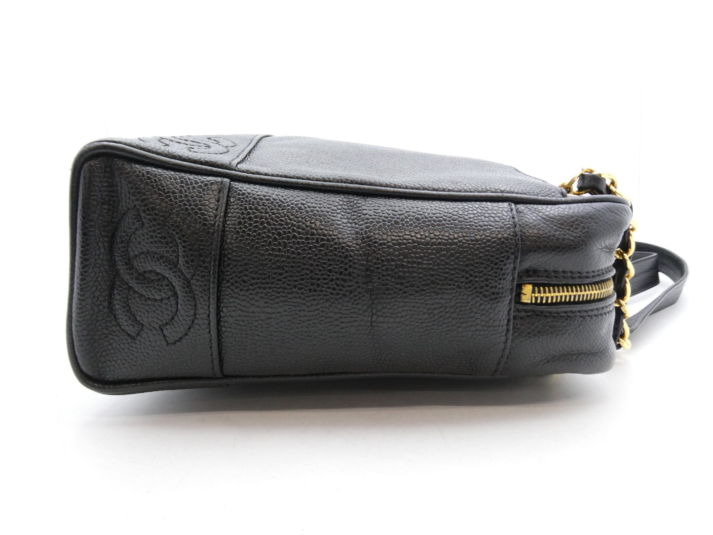 CHANEL Triple Coco Caviar Skin Chain Shoulder Bag