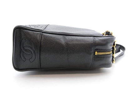 CHANEL Triple Coco Caviar Skin Chain Shoulder Bag