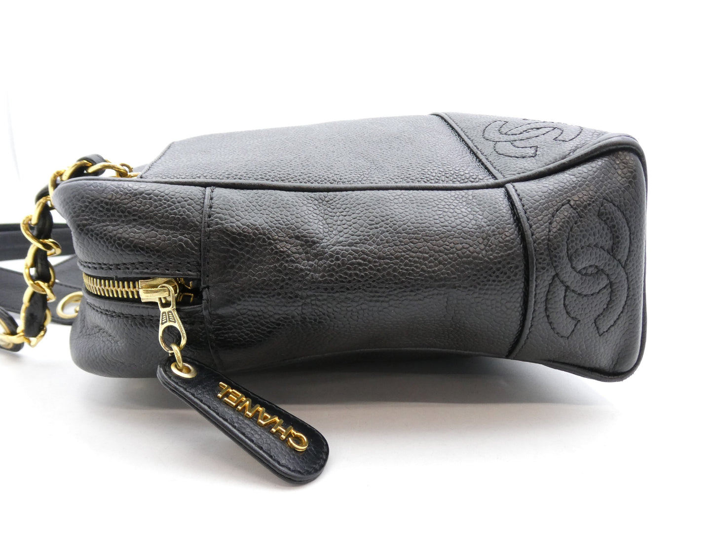 CHANEL Triple Coco Caviar Skin Chain Shoulder Bag